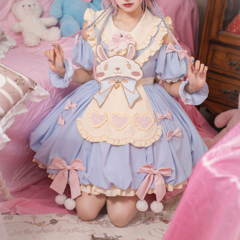 Nibimi cute bunny overalls dress NM2445