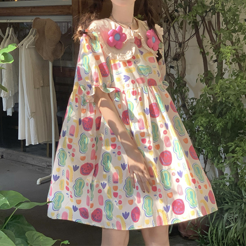 Nibimi Cute floral colorful dress NM2898