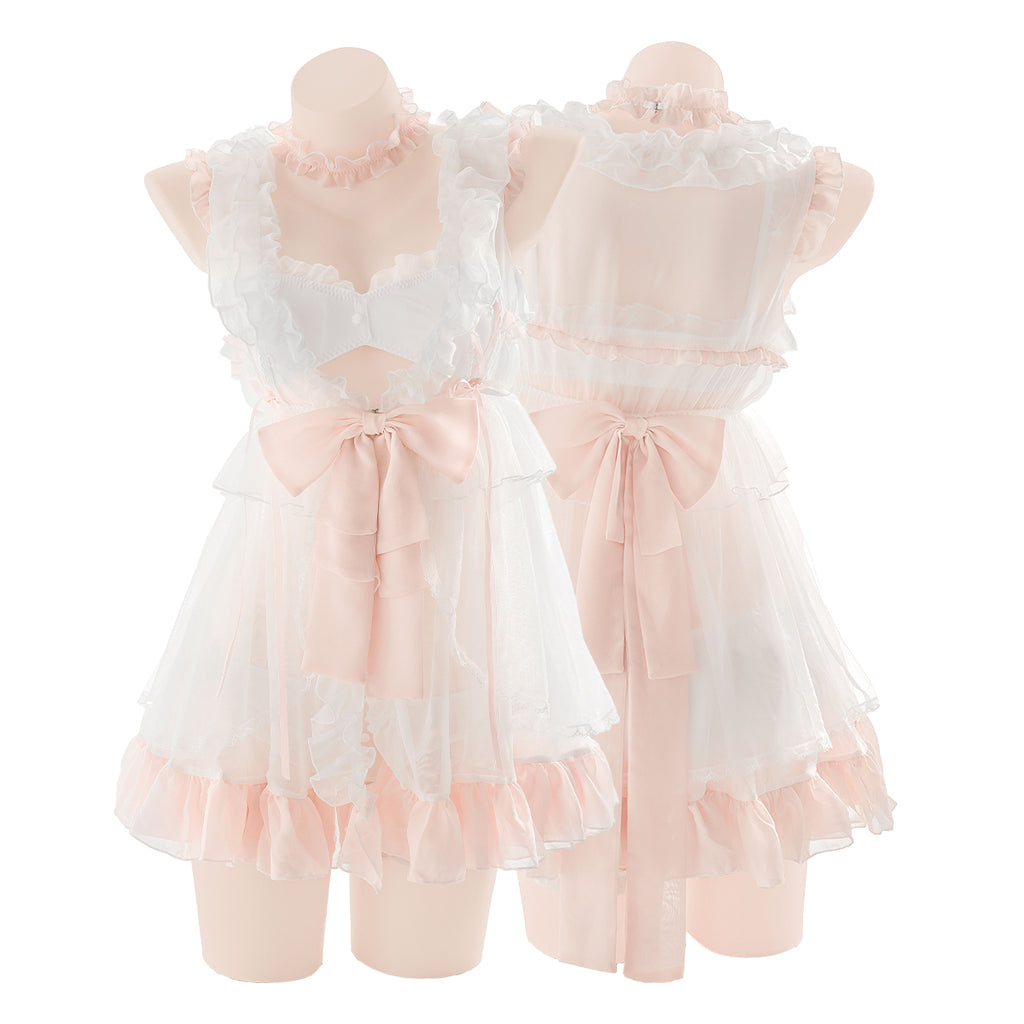 Nibimi Lolita bow lace pajamas NM2926