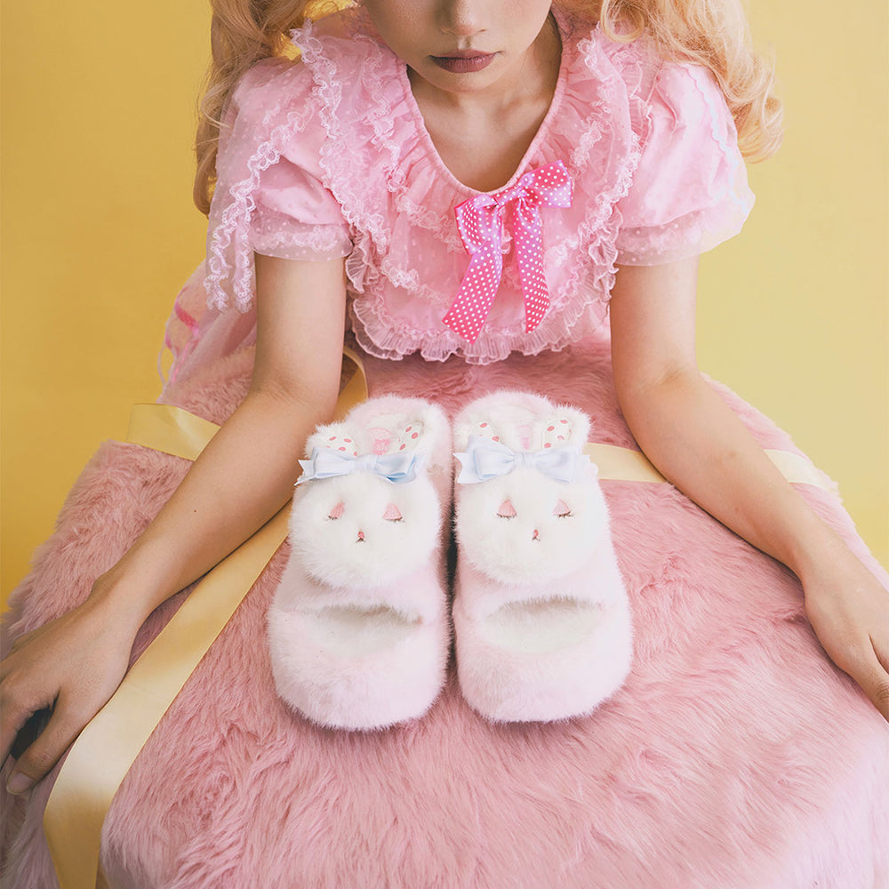 Nibimi kawaii cute rabbit plush slippers NM3184