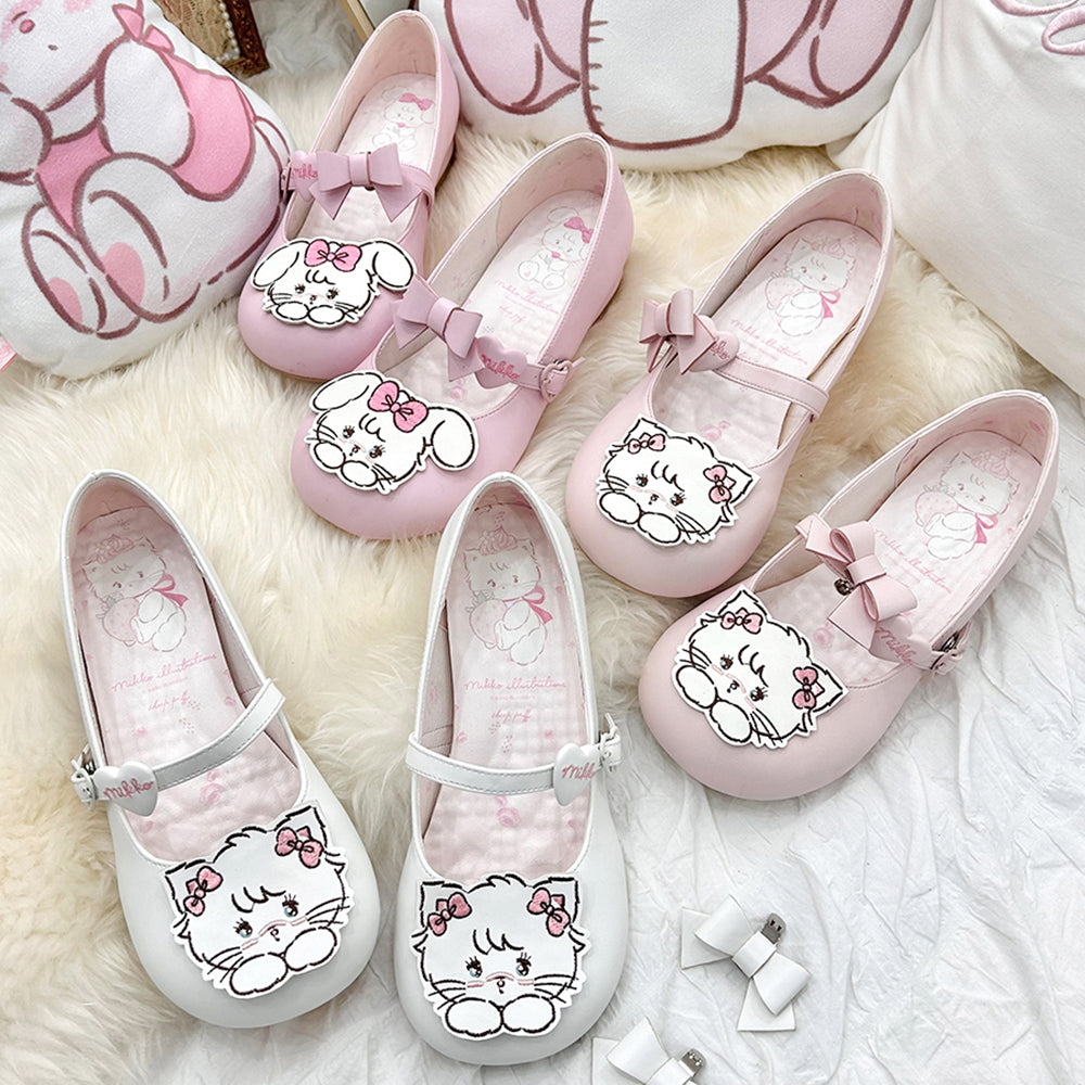 Nibimi kawaii bow sheep cat shoes NM3185