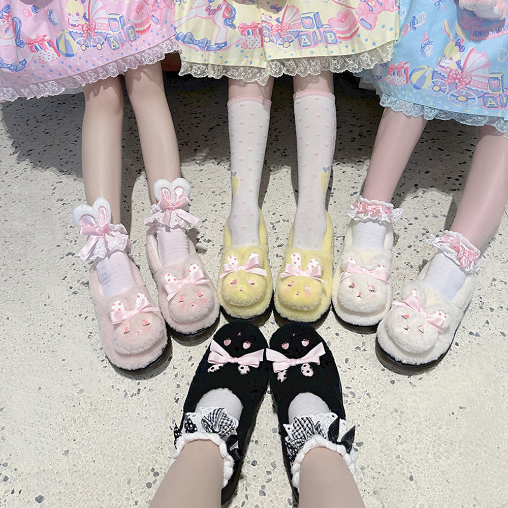 Nibimi kawaii rabbit plush shoes NM3186