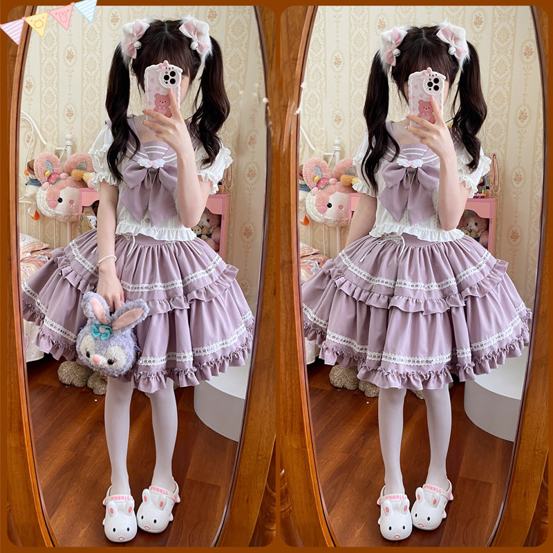 Nibimi Lolita bow lace dress NM3197