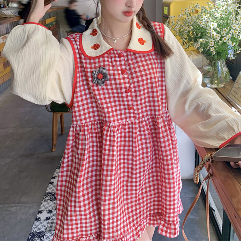 Nibimi kawaii Lolita plaid dress NM3198