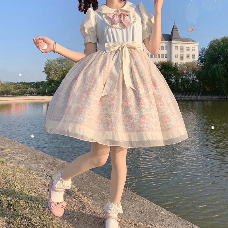 Nibimi Lolita floral bow dress NM3289