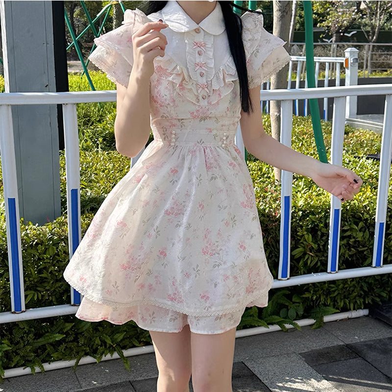 Nibimi Lolita Floral Lace Dress NM3299