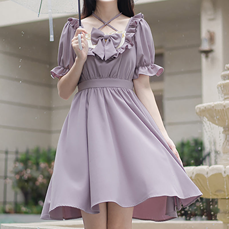 Nibimi Lolita Bow Lace Harajuku Dress NM3300