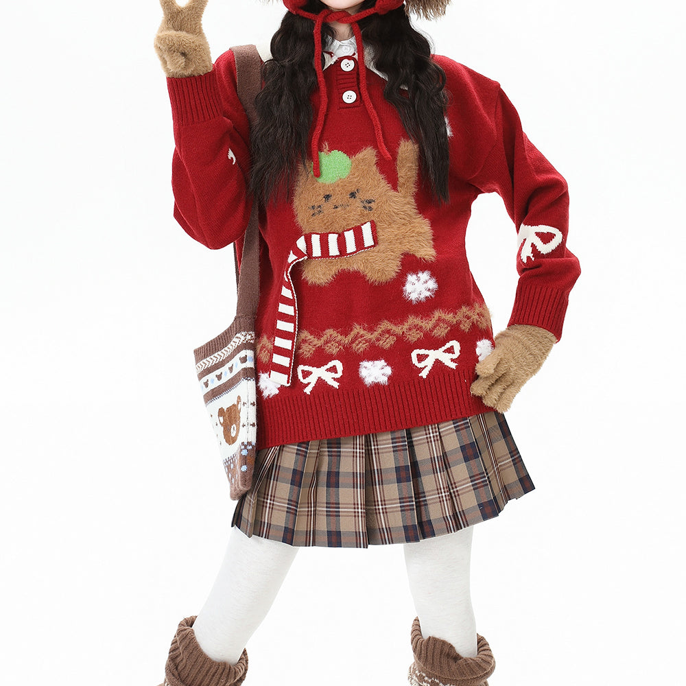 Nibimi Cute Kitten Knit Sweater NM3705