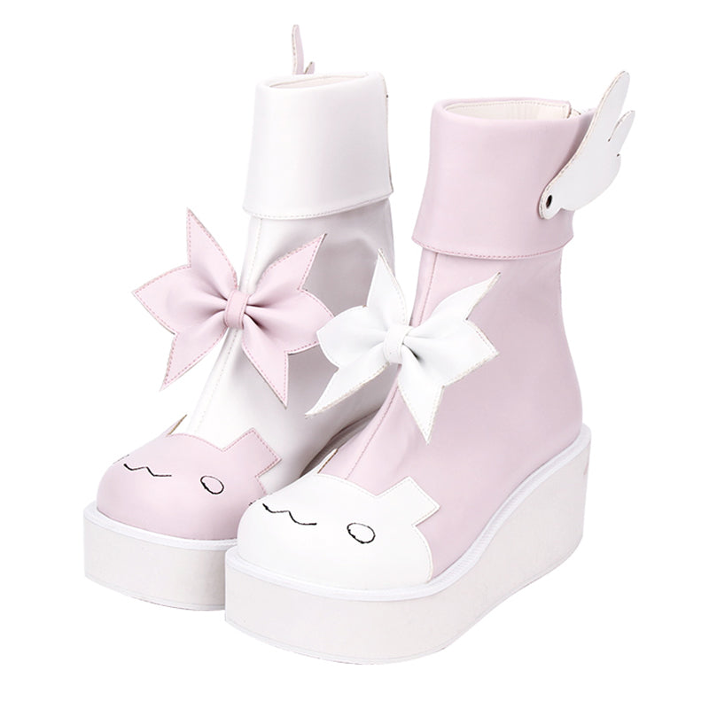 Nibimi Harajuku pink bow Martin boots NM3003