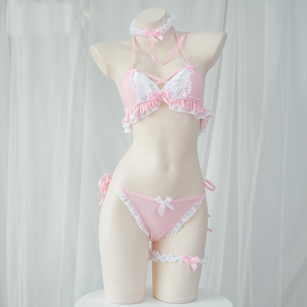 Nibimi Sexy Pink Lace Pajamas NM2757