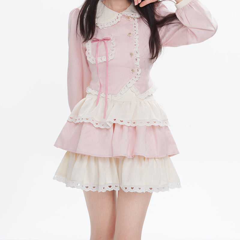 Nibimi cute and sweet cake skirt set NM2815