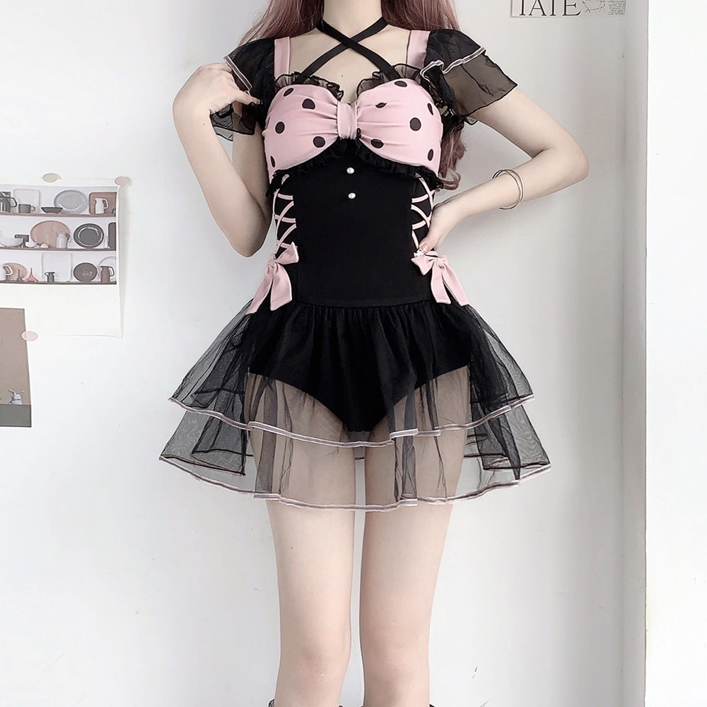 Nibimi cute bow swimsuit NM2492
