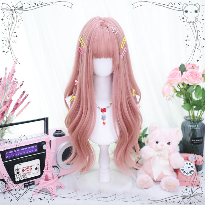 Nibimi sweet lolita pink long curly hair NM2847