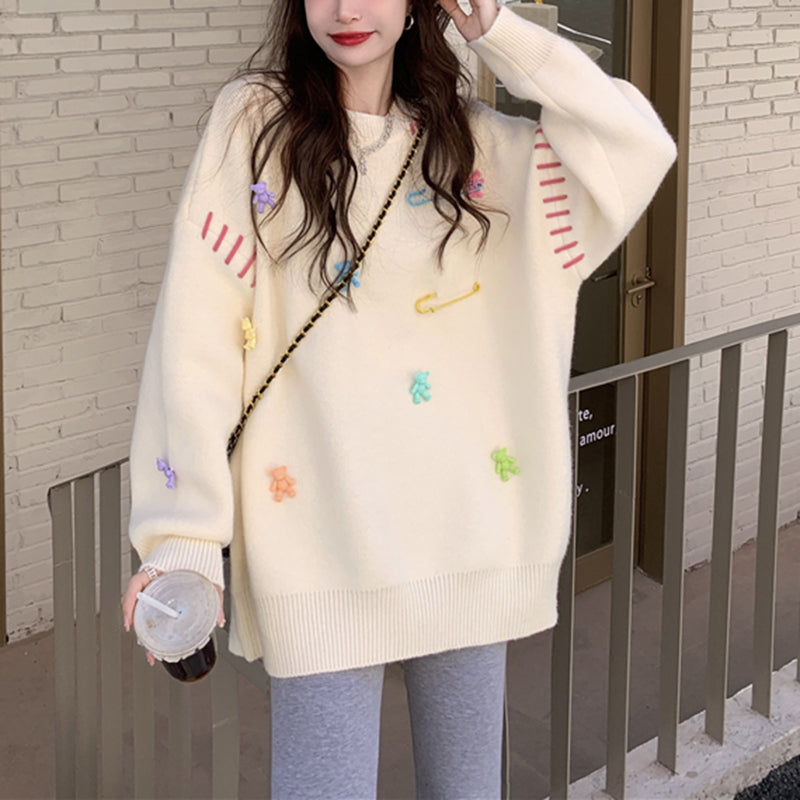 Nibimi cute bear knitted sweater NM1689