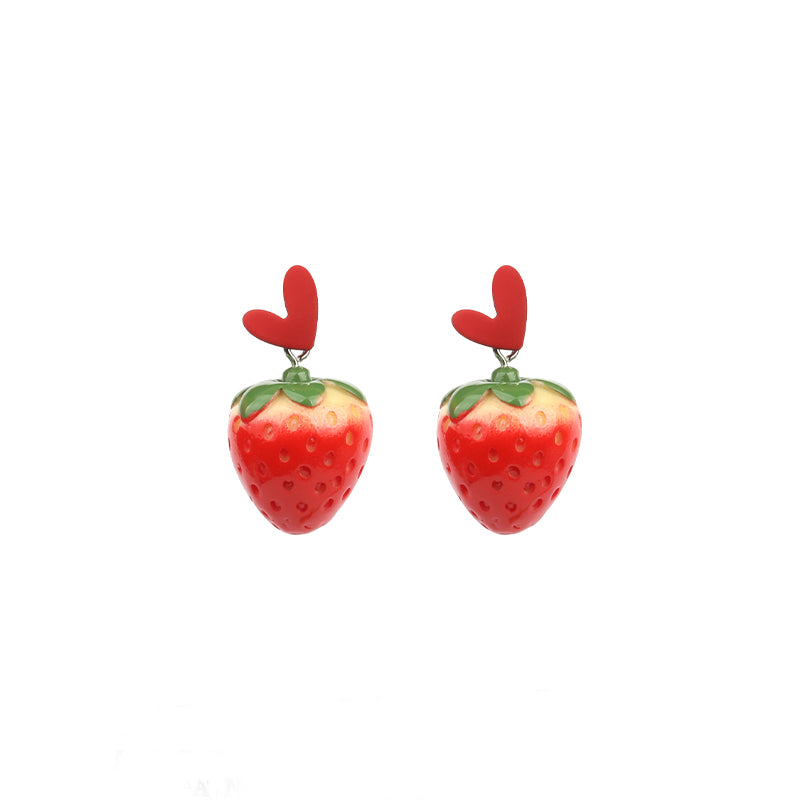 Nibimi Kawaii Strawberry Heart Earrings NM2248
