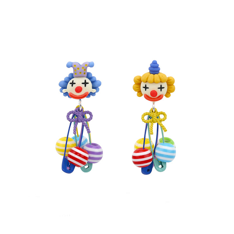 Nibimi Kawaii Colorful Clown Earrings NM2253