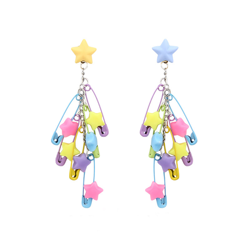 Nibimi Cute Colorful Pin Star Earrings NM2254