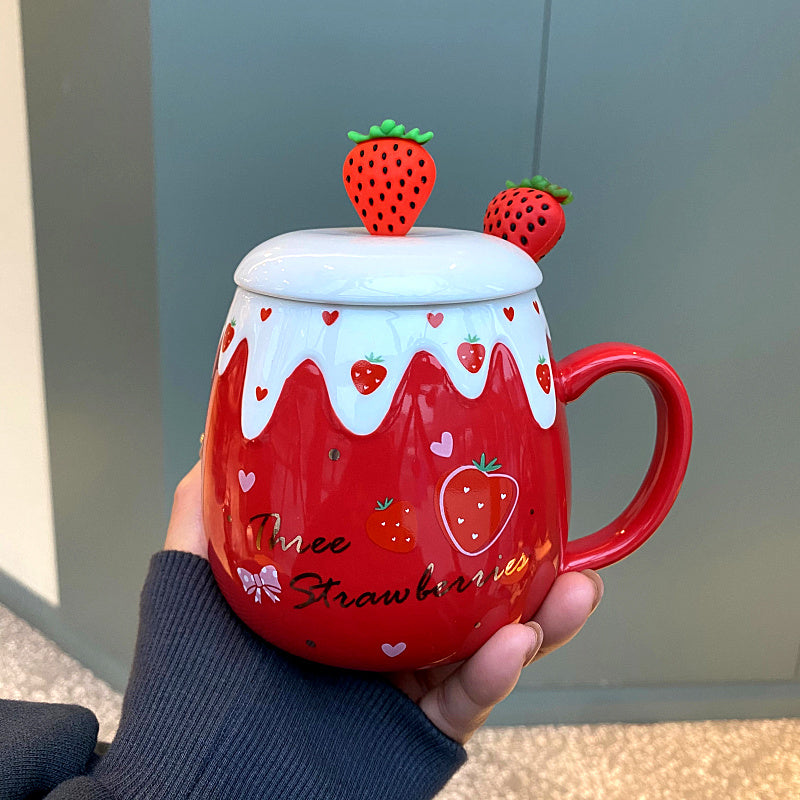 Nibimi Cute strawberry ceramic cup NM362