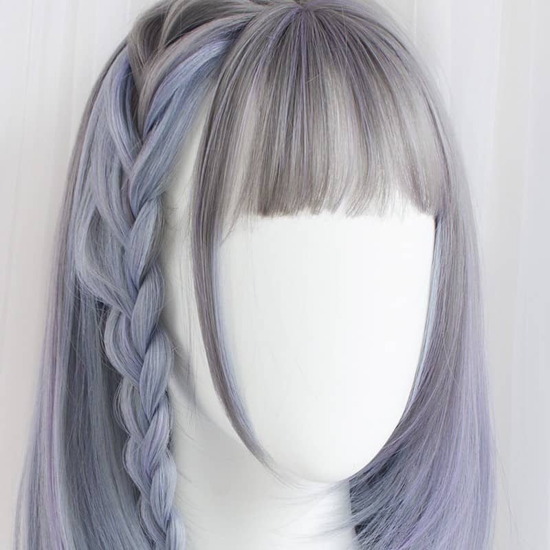 Nibimi Ash Blue Clavicle Wig NM2105